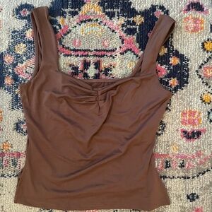 Summer Casual Solid Color Pleated Slit Side Sleeveless Top